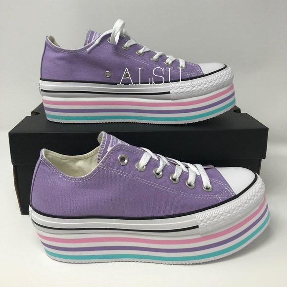 Converse Ctas Platform Layer OX Washed Lilac W - Picture 6 of 7